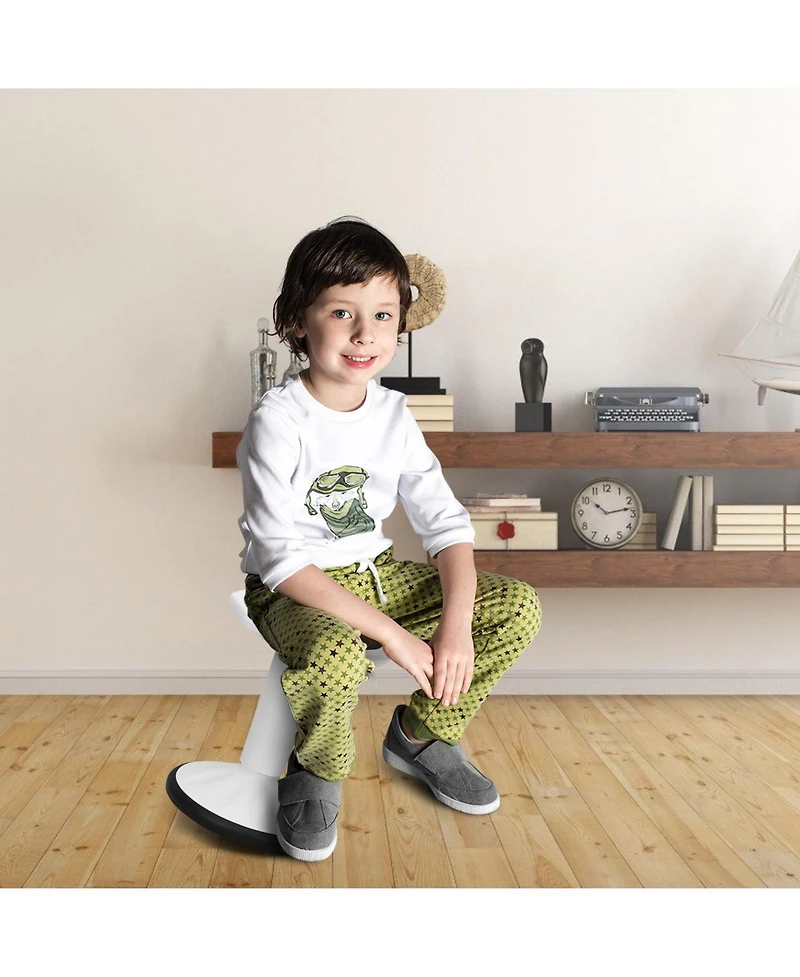 Slickblue Adjustable Active Learning Stool Sitting Home Office Wobble Chair with Cushion Seat