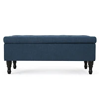Streamdale Versatile Tufted Suede Ottoman with Storage and Stylish Legs