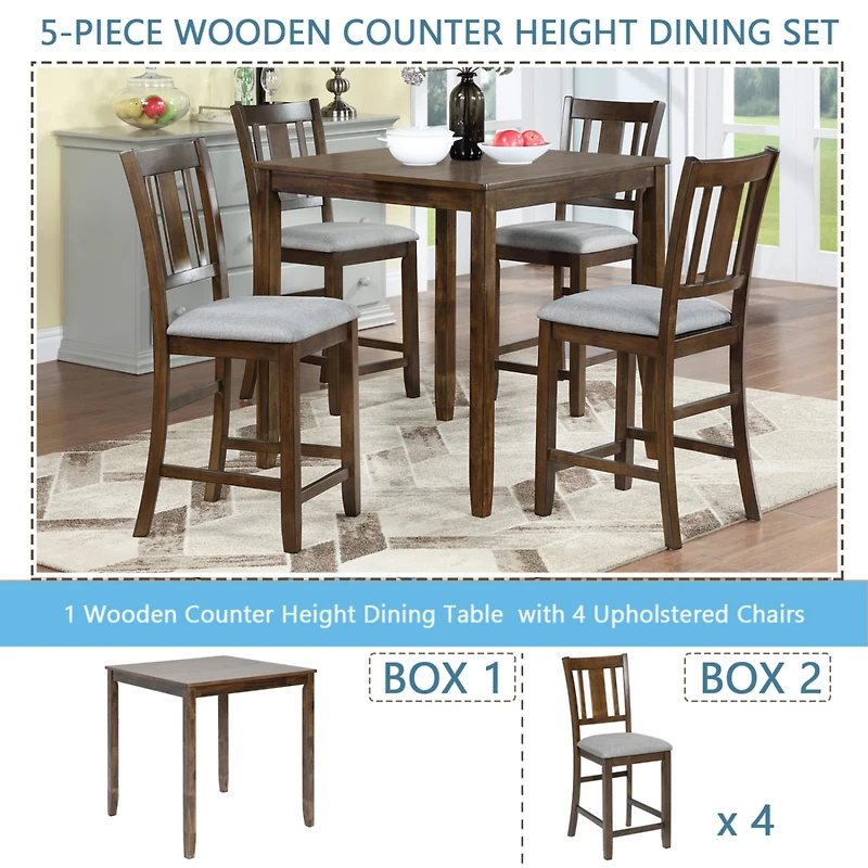Simplie Fun Elegant 5-Piece Counter Height Dining Set
