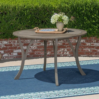 Streamdale Stylish Circular Outdoor Acacia Wood Patio Table - Teak Grey