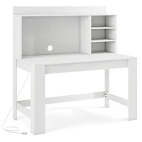 Gymax Home Office Computer Desk Study Table Writing Workstation Hutch Cable Hole White