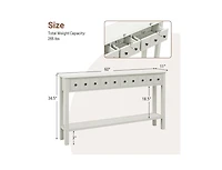 Long Sofa Table with 4 Storage Drawers and Open Lower Shelf for Living Room