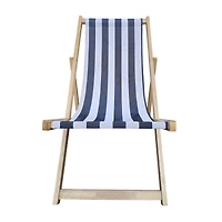 Streamdale Furniture Populus wood sling chair blue Stripe Broad Dark blue Strip