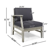 Streamdale Durable Acacia Wood Outdoor Armchair with Water-Resistant Cushions