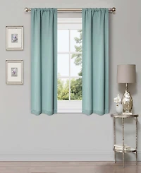Superior Solid Classic Modern Wrinkle Resistant Room Darkening 2-Piece Curtain Set with Rod Pocket