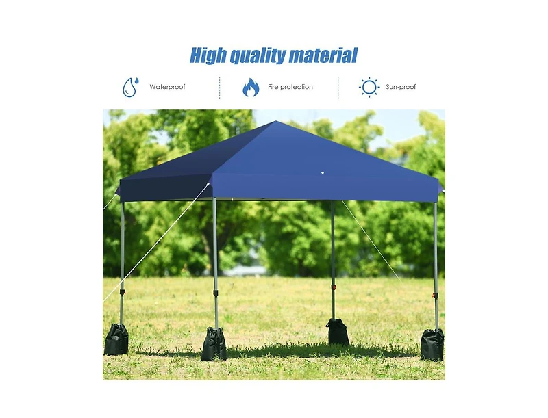 Slickblue 8 x 8 Feet Outdoor Pop-up Canopy Tent with Portable Roller Bag and Sand Bags