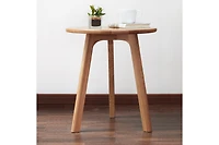 Streamdale Furniture Small Oak Wood Round End Table for Living Room & Bedroom