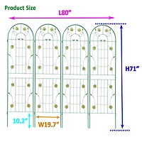 Rustproof 71" Garden Trellis for Climbing Plants