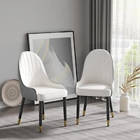 Simplie Fun Modern Upholstered Dining Chair with Space-Saving Design