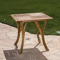 Streamdale Furniture Chic Modern Acacia Wood Square Patio Table