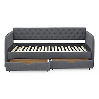 Streamdale Furniture Mid-Century Twin to King Daybed with Storage Drawers, 132lbs Weight Capacity