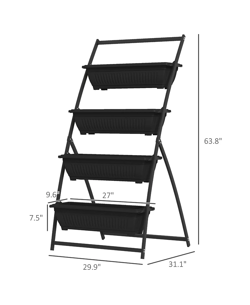 Streamdale Furniture 4-Tiered Vertical Garden Ergonomic, Space-Saving