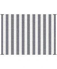 Outsunny Outdoor Rug with Carry Bag 9' x 12' Plastic Straw Rug Gray & White