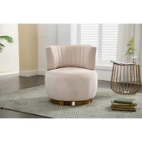 Streamdale Velvet Swivel Barrel Chairs for Living Room or Office