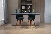 Streamdale Modern Counter Bar Stools Set of 2 with Solid Wood Base