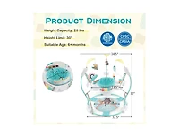 Slickblue Boys Baby Activity Center Height Adjustable Baby Bouncing Saucer with Interactive Toys-Blue