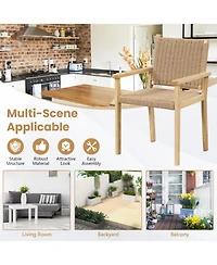 Slickblue Indoor Outdoor Wood Chair Set of 2-Natural