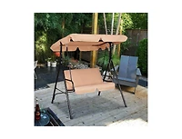 Slickblue Loveseat Cushioned Patio Steel Frame Swing Glider