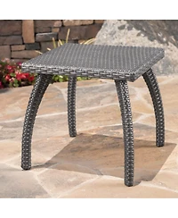 Simplie Fun Durable Wicker Patio Accent Table for Drinks and Treats
