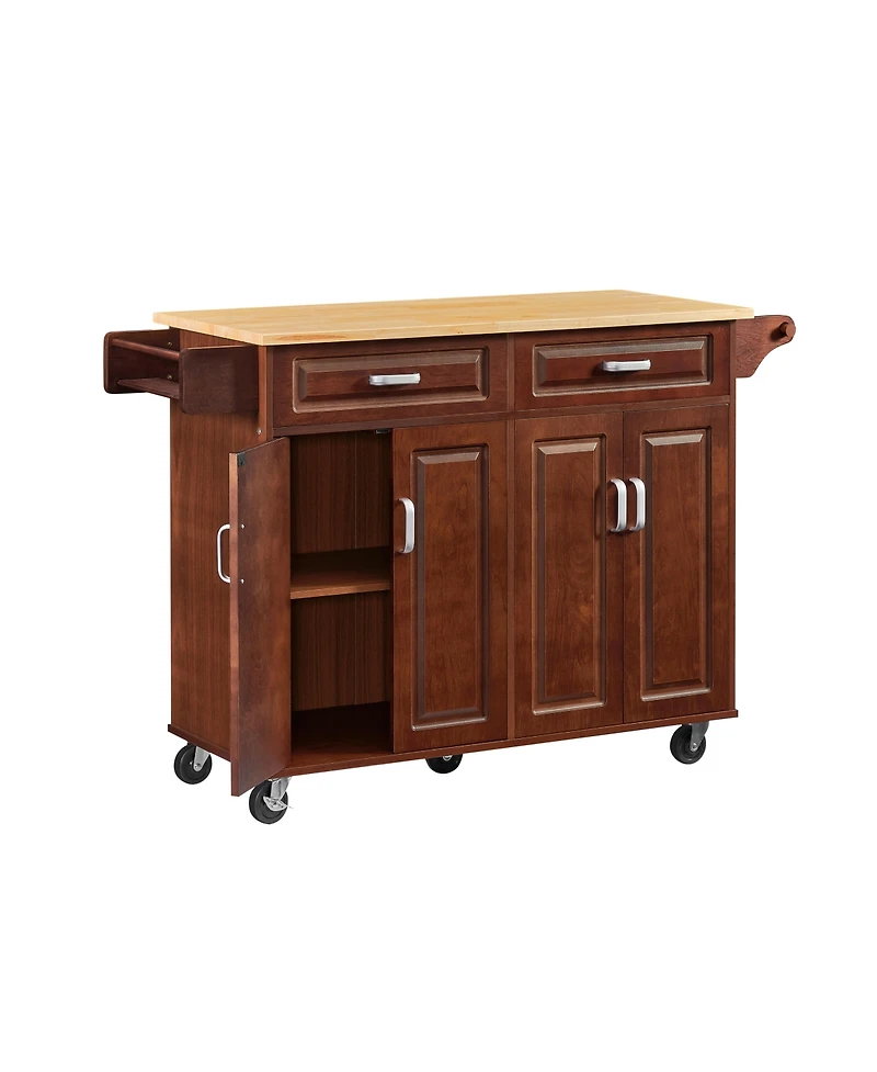 Streamdale Mobile Kitchen Island Cart With 2 drawers