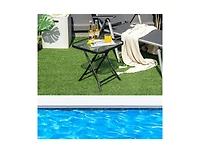 Slickblue 18 Inch Square Patio Bistro Table with Rustproof Frame