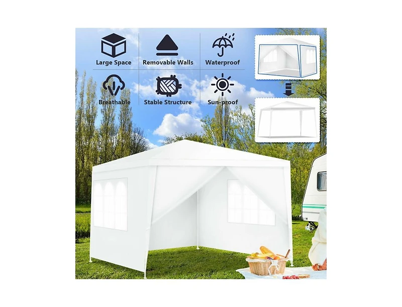 Slickblue 10 x 10 Feet Outdoor Side Walls Canopy Tent with 4 Removable Sidewalls