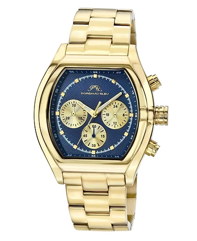 Roman Stainless Steel Gold Tone & Blue Men's Watch 1291CROS