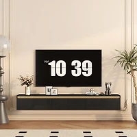 Streamdale Floating Led Tv Shelf with Outlet