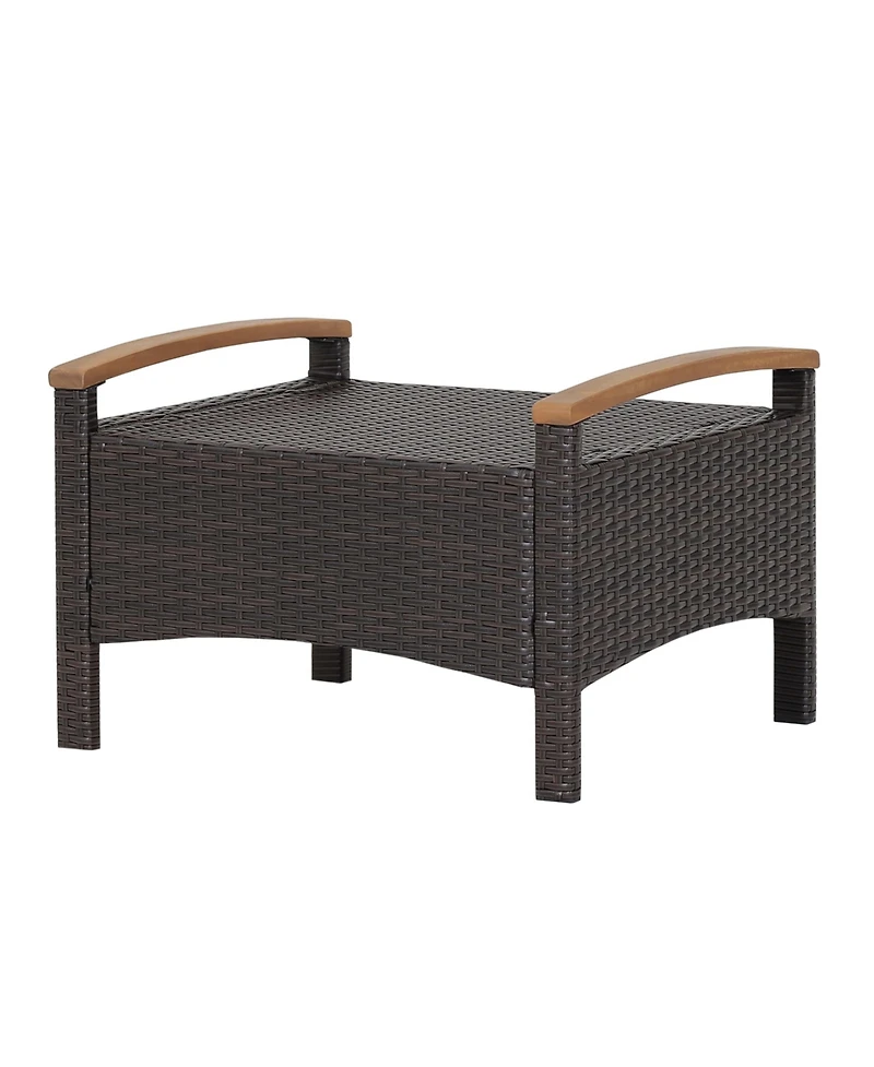 Slickblue Set of 2 Fade-Resistant Wicker Patio Ottoman