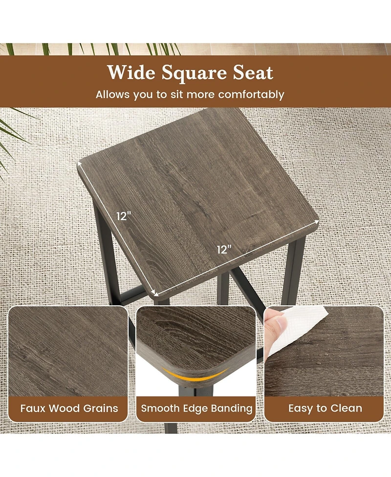 Slickblue Set of 4 Bar Stool 26" Chair with Metal Legs and Footrest