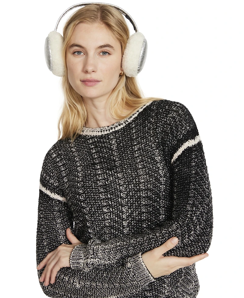 Steve Madden Women's Cozy Glitter Faux-Suede Earmuffs