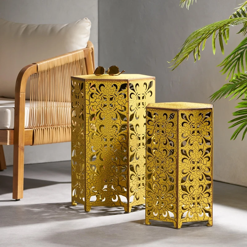Streamdale Fleur-de-Lis Nesting Tables for Timeless Elegance