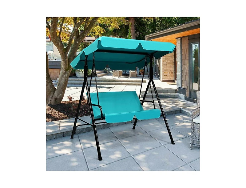 Slickblue Loveseat Cushioned Patio Steel Frame Swing Glider