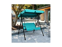 Slickblue Loveseat Cushioned Patio Steel Frame Swing Glider