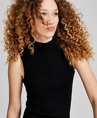 And Now This Petite Ribbed Mock Neck Sleeveless Sweater, Macy's Exclusive