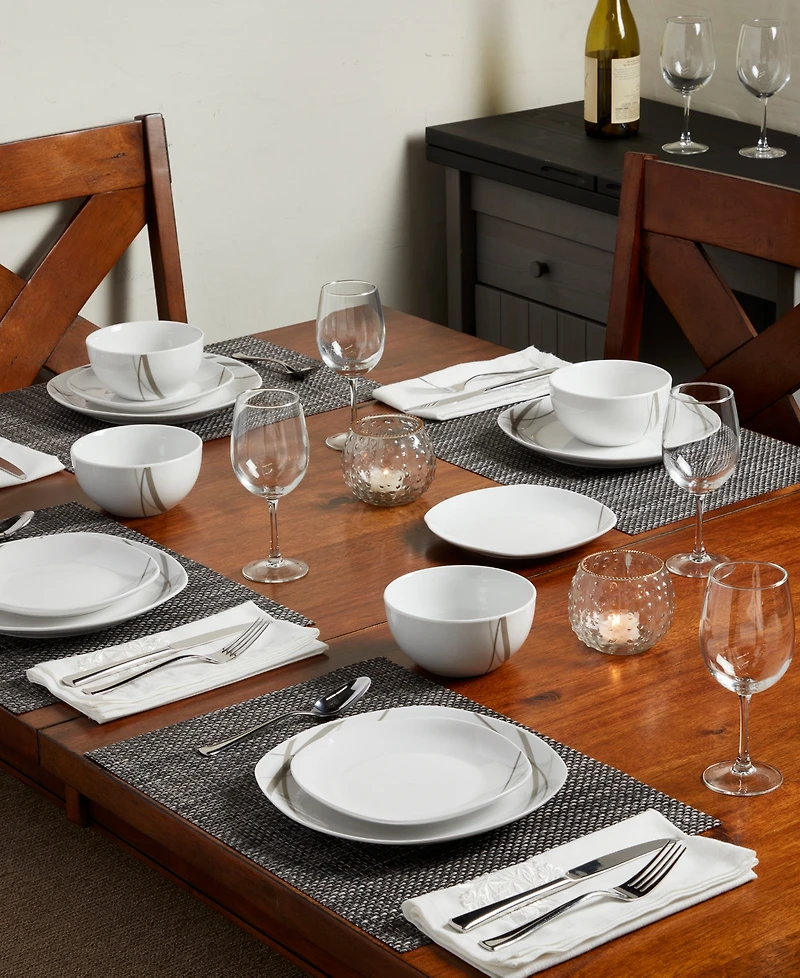 Curves Square 12 Pc. Dinnerware Set, Service for 4
