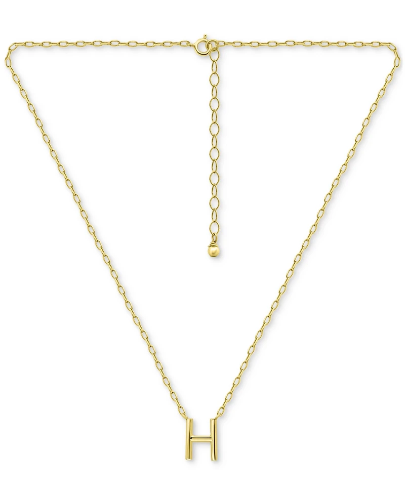 Giani Bernini Initial H Pendant Necklace in 18k Gold-Plated Sterling Silver, 16" + 2" extender, Created for Macy's