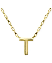Giani Bernini Initial T Pendant Necklace in 18k Gold-Plated Sterling Silver, 16" + 2" extender, Created for Macy's