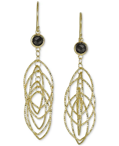 Amethyst Bezel Spiral Drop Earrings (1-5/8 ct. t.w.) 14k Gold-Plated Sterling Silver (Also Onyx & Sky Blue Topaz)