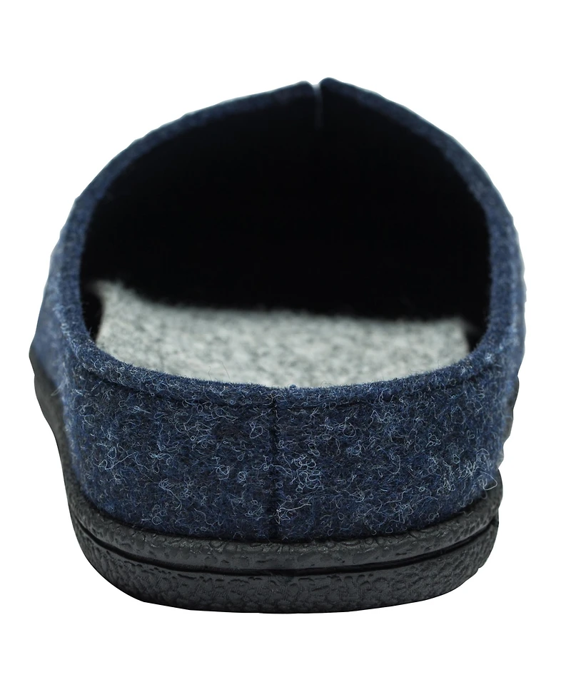 Alpine Swiss Mens Felt Faux Wool Clog Slippers Comfortable Cushion House Shoes
