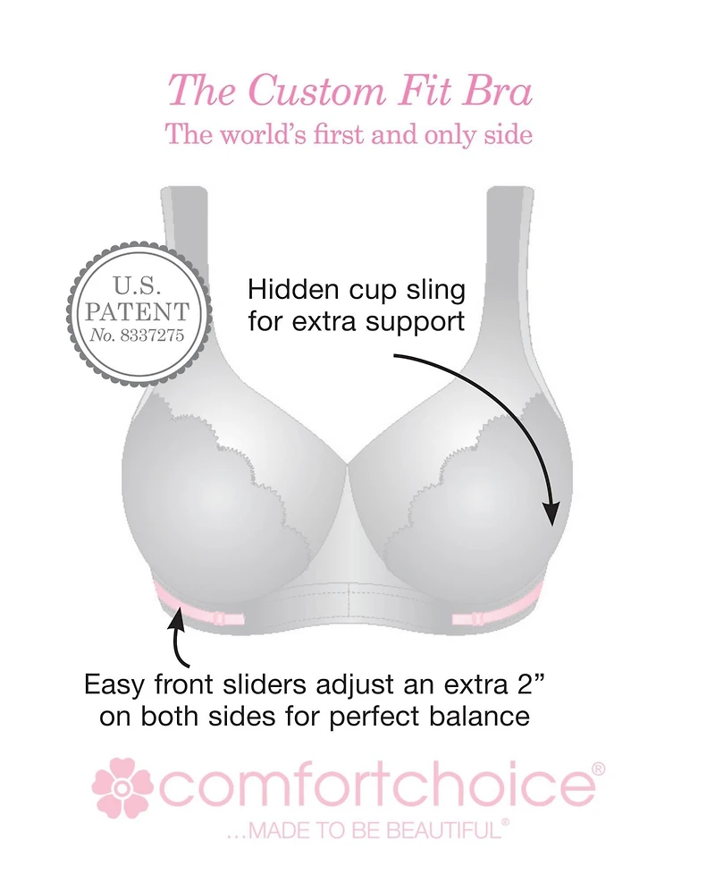 Comfort Choice Women's Full Coverage Lace Cup Bra