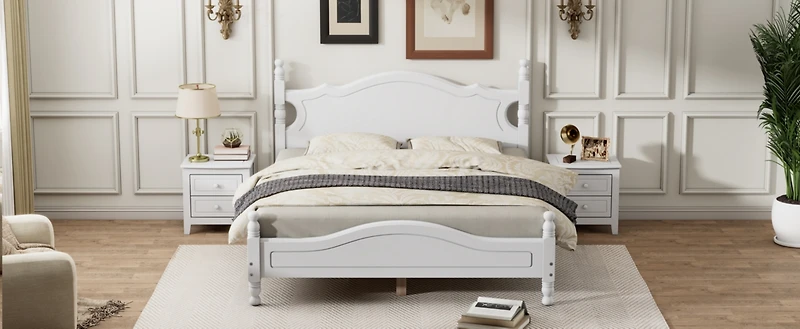 Streamdale Queen Retro Platform Bed with Slat Support