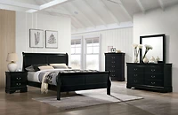 Streamdale Louis Philippe Queen Bed Solid Wood Sleigh Bed