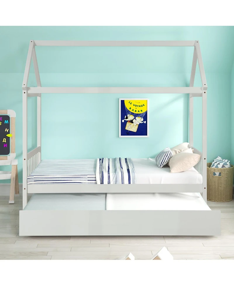 Simplie Fun House Twin Bed With Trundle