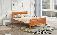 Streamdale Full Wood Platform Bed With Headboard And Wooden Slat Support