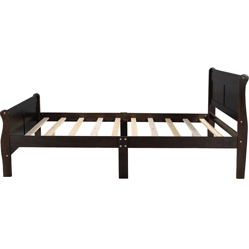 Streamdale Queen Wood Platform Bed With Headboard And Wooden Slat Support