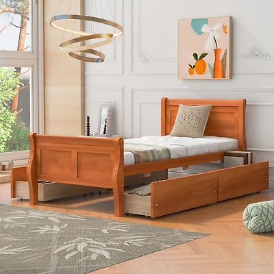Streamdale Twin Wood Platform Bed with Drawers