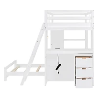 Streamdale Twin Over Bunk Bed With Led Light And Usb Ports