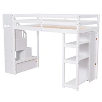 Streamdale Loft Bed with Storage, Stairs, and Shelves