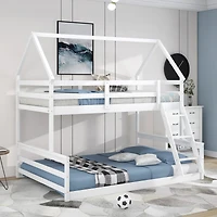 Streamdale Twin Over Full House Bunk Bed With Built-In Ladder